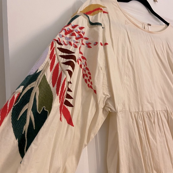 Free People Mini Embroidered Obsessions dress size small Ivory - Picture 6 of 7